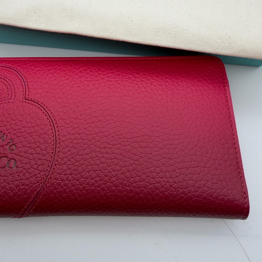 Tiffany & Co. New red black ombré leather L zip wallet - Picture 6 of 12